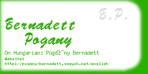 bernadett pogany business card